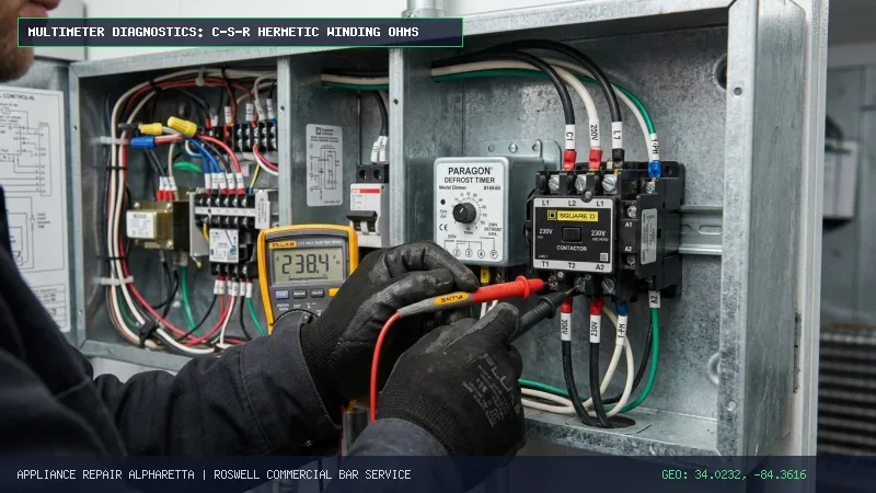 Beverage-Air Kegerator Compressor Windings Multimeter Testing Roswell GA