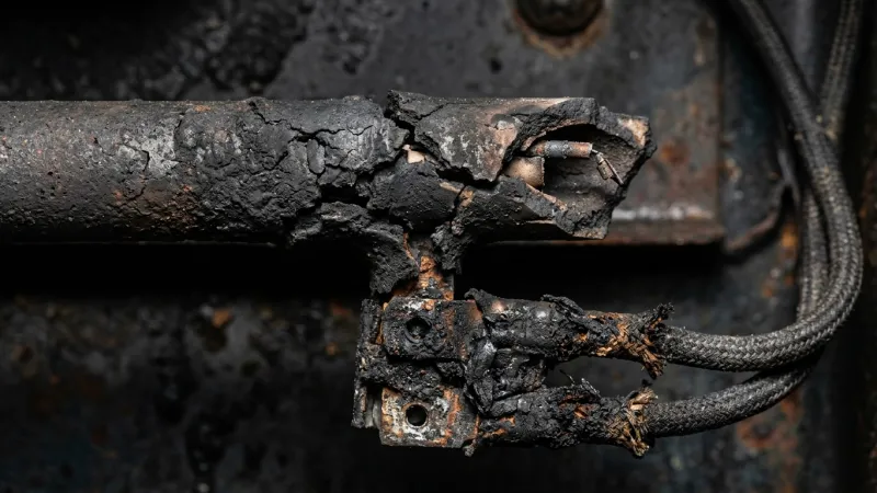 Cracked Carbonized Oven Igniter Before Master Tech Service in Buckhead Atlanta
