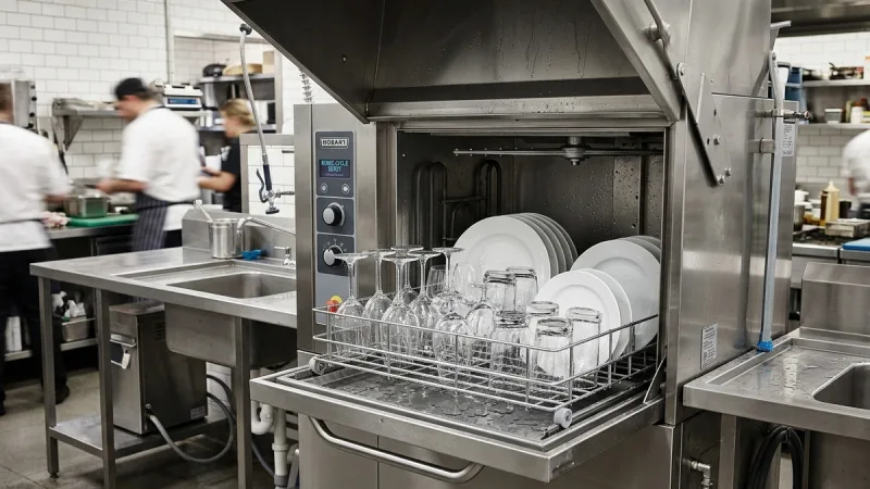 Commercial undercounter dishwasher booster heater inspection and repair in Alpharetta GA commercial kitchen