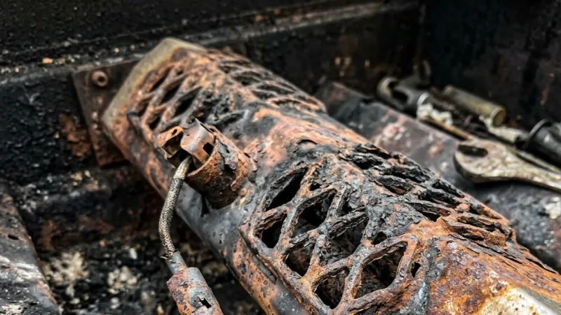 Failed Cast Iron Trellis Star Burner Head & Precision Air Shutter Before Repair in Dudley GA