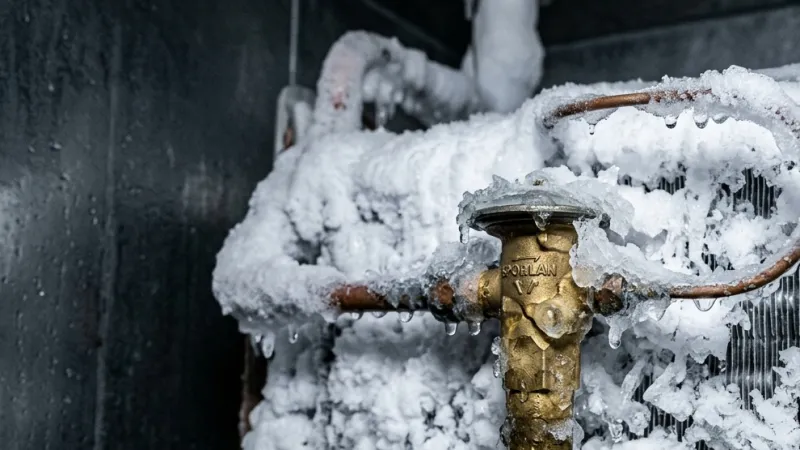 Failed Aluminum Roll-Bond Evaporator Coil & Micro-Processor Defrost Thermistor Before Repair in East Dublin GA