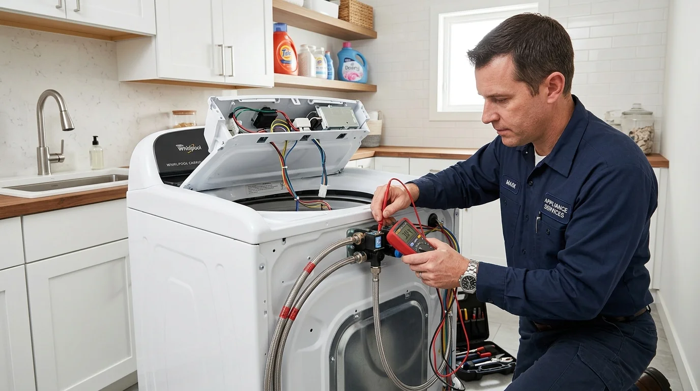 Whirlpool Cabrio & Duet Top/Front-Load Washer F8E1 (or LF) Long Fill Water Timeout Error Repair in Milton GA