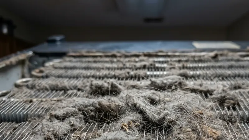 Failed Static Condenser Coil Assembly & High-Velocity Brushless Fan Volute Before Repair in Fort Benning GA