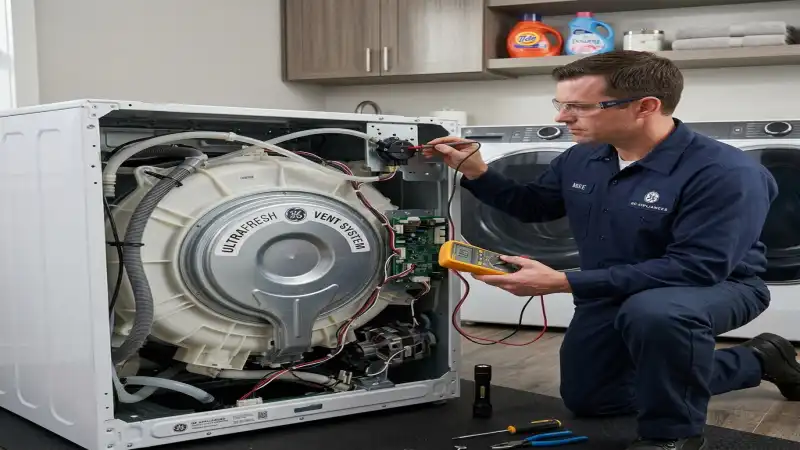 GE Profile GFW850SSNWW / GFW650SSNWW Water Level Sensor Frequency Failure diagnostic repair step 2 in Milton, GA