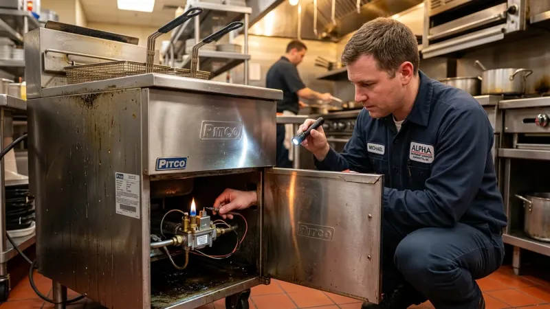 Frymaster commercial deep fryer ignition failure error code repair and DSI lockout diagnostics on Avalon Boulevard in Alpharetta GA