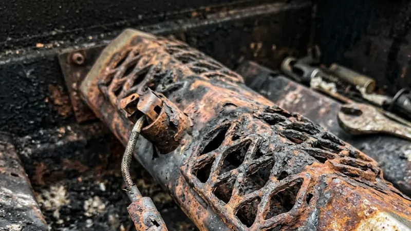 Failed Cast Iron Trellis Star Burner Head & Precision Air Shutter Before Repair in Ideal GA