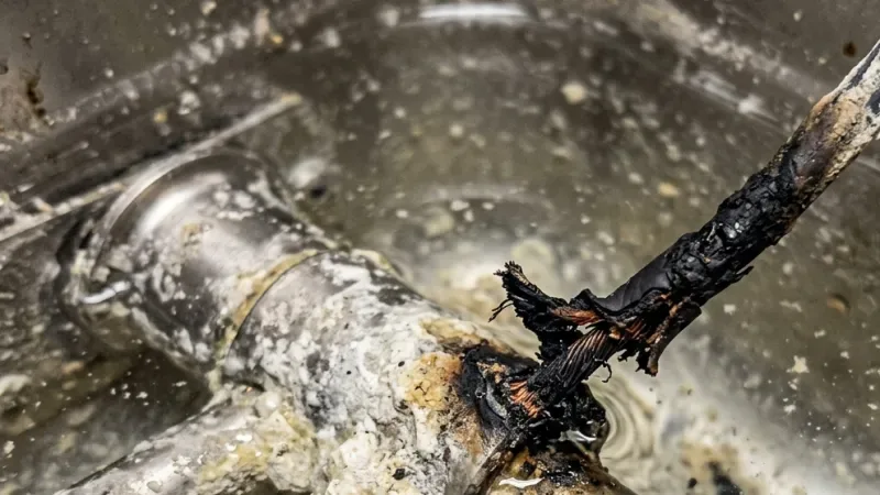 Failed Jackson Dishmachine Booster Heating Element Calcified Before Repair