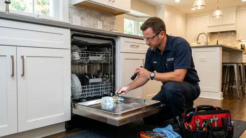 Master Certified Appliance Technician Testing Electrical Component Telemetry in Jackson GA Home