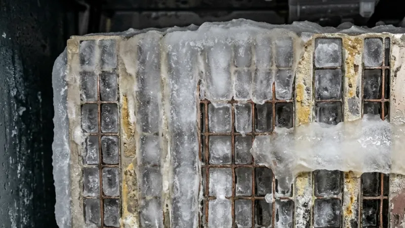 Failed Automatic Gourmet Ice Machine Nickel Evaporator & Harvest Sump Pump Before Repair in La Fayette GA