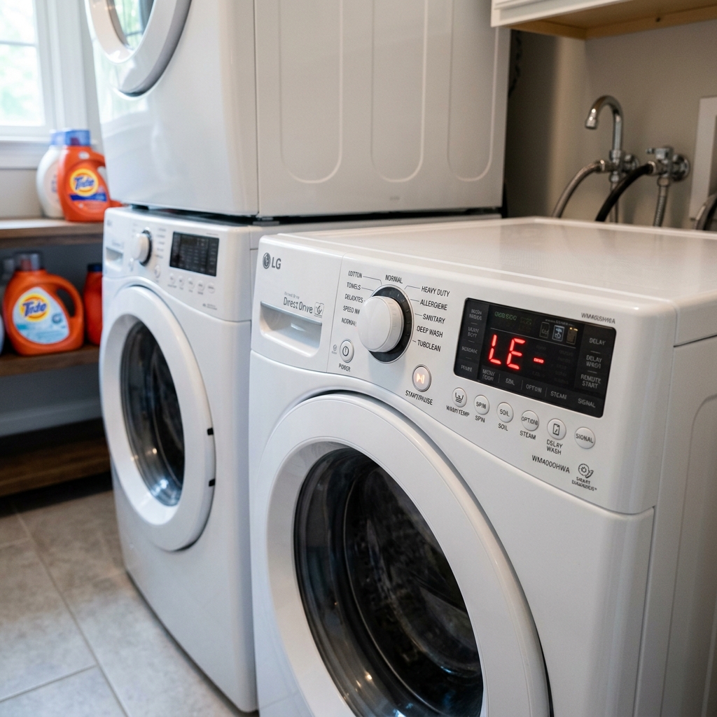LG washer WM4000HWA LE error code displayed on front panel
