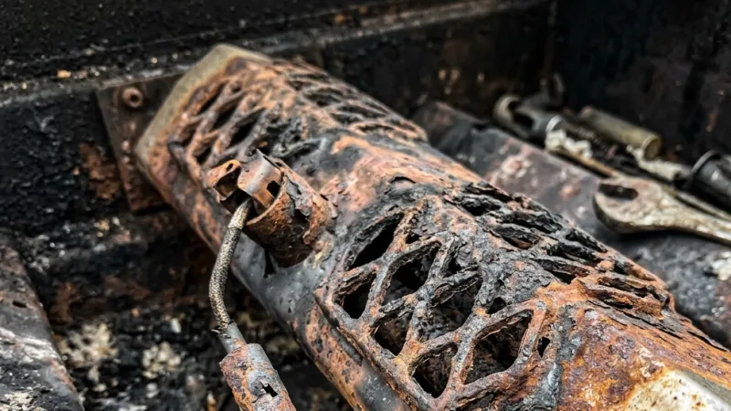 Failed Cast Iron Trellis Star Burner Head & Precision Air Shutter Before Repair in Manchester GA