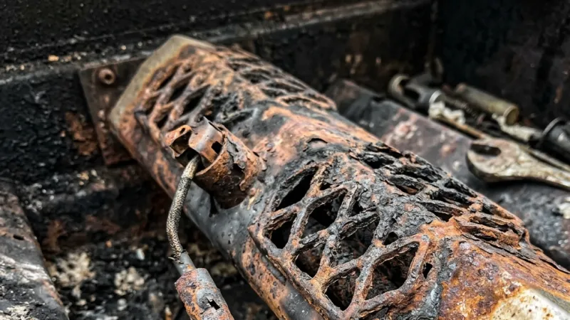 Failed Cast Iron Trellis Star Burner Head & Precision Air Shutter Before Repair in Monticello GA