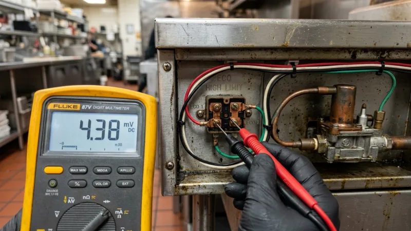 Pitco Commercial Fryer High Limit ECO Switch Multimeter Testing in Alpharetta GA
