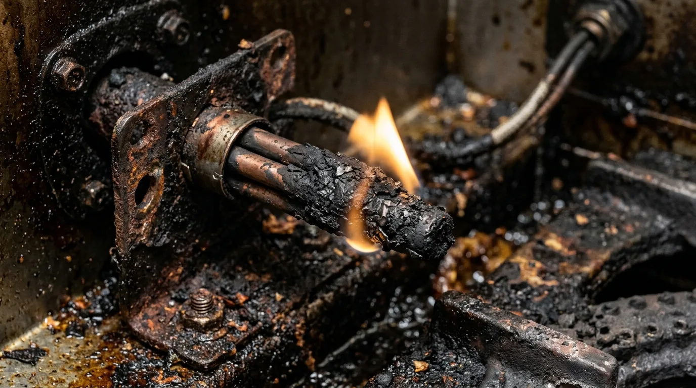 Carbonized Pitco Thermopile Before Repair