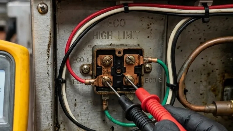 Failed Pitco High Limit ECO Sensor Bulb Covered in Burnt Oil Carbonization