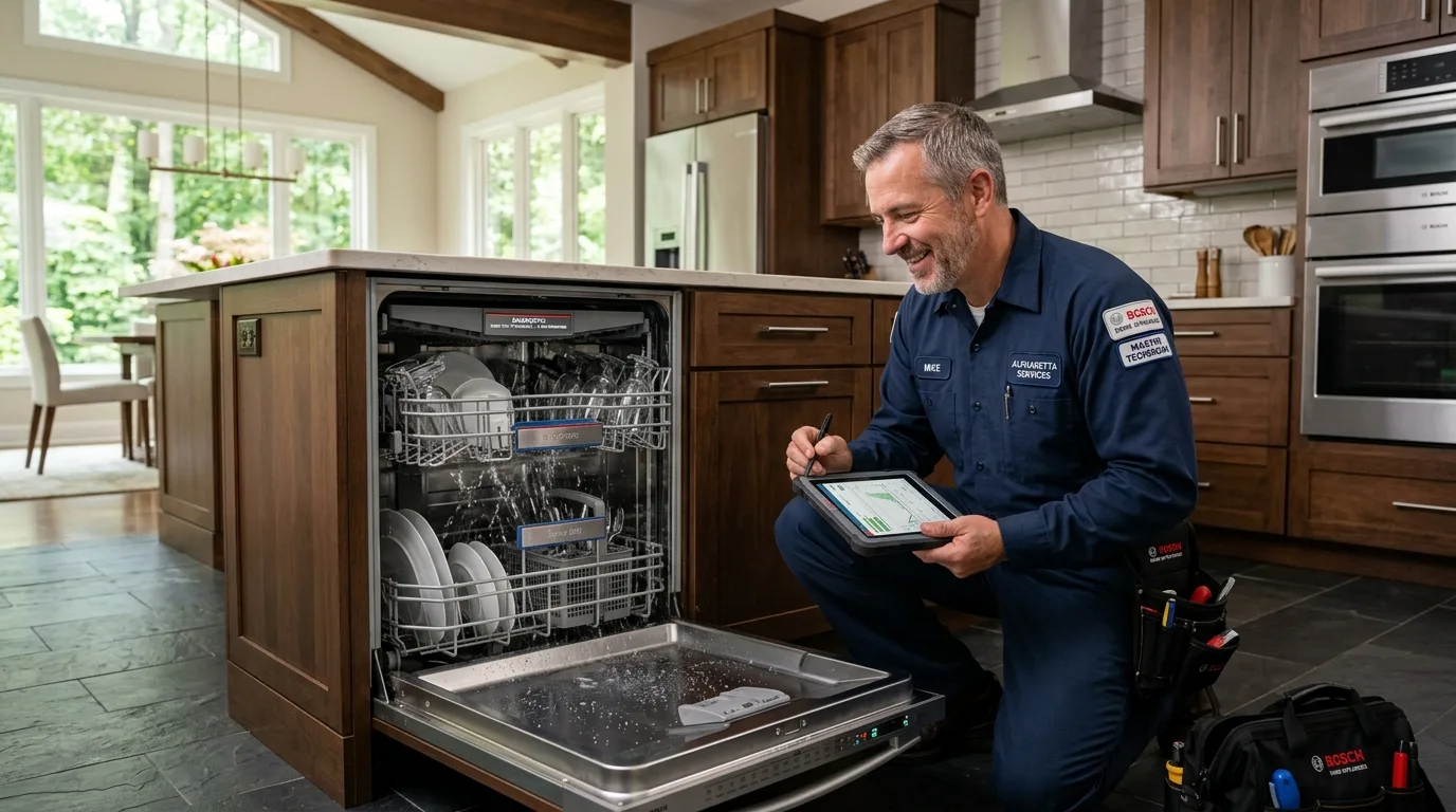 Multimeter diagnostic testing Bosch 800 drain pump motor electrical winding resistance in Alpharetta GA