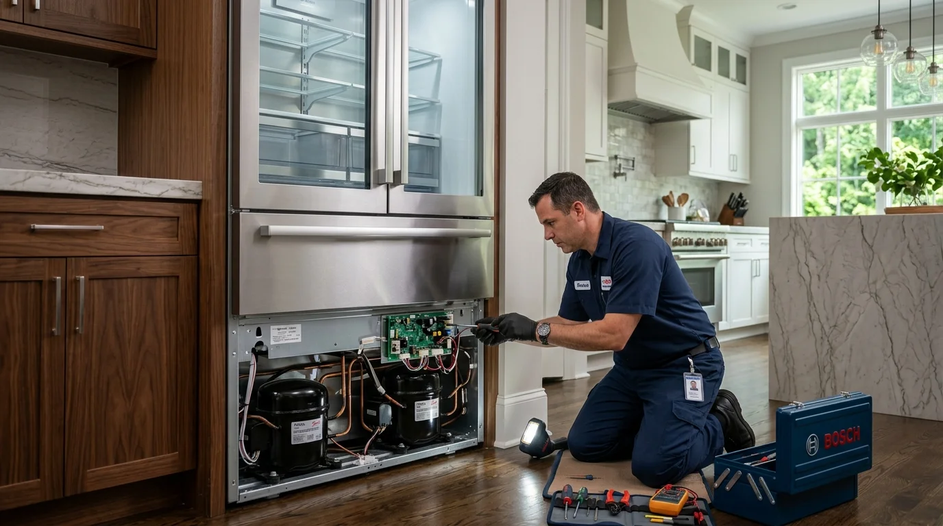 Bosch Benchmark Built-In Dual Compressor Refrigerator & PrecisionWash Dishwasher Repair in Milton GA