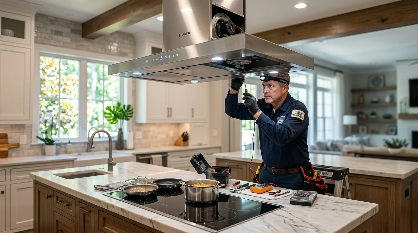 Faber High-CFM Italian Kitchen Canopy & Island Ventilation System Repair in Johns Creek GA