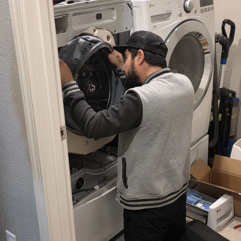 LG front load washer door boot gasket seal installation with clamp tool in Alpharetta GA
