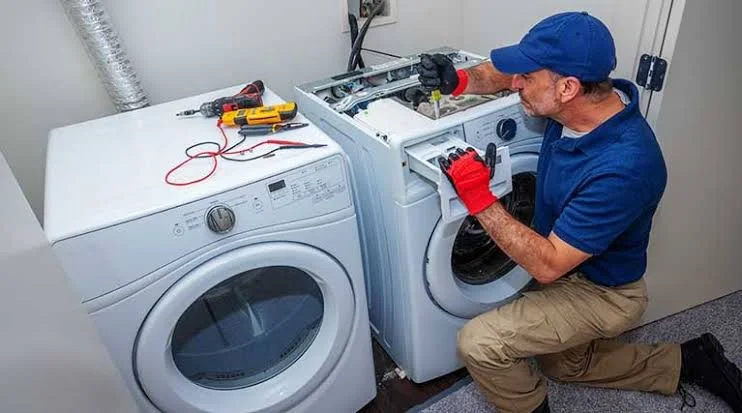 Washer motor drive resistance testing using digital multimeter in Alpharetta GA