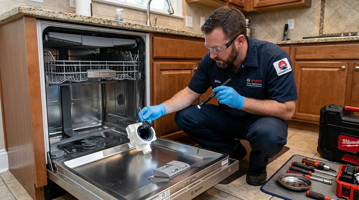 KitchenAid dishwasher check valve and drain hose diagnostic Johns Creek GA