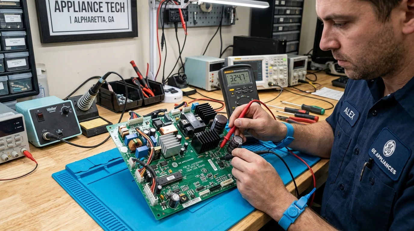 Checking motor inverter control board circuit trace components in Alpharetta GA