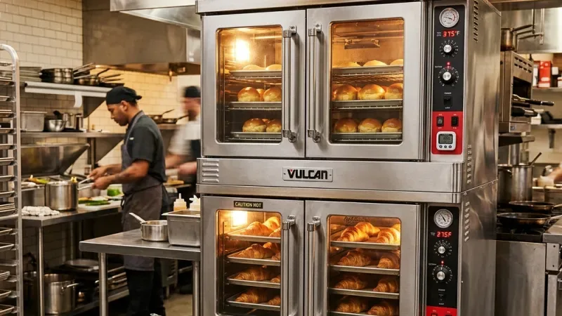 Master commercial cooking equipment technician repairing a Unox commercial convection oven in Johns Creek GA