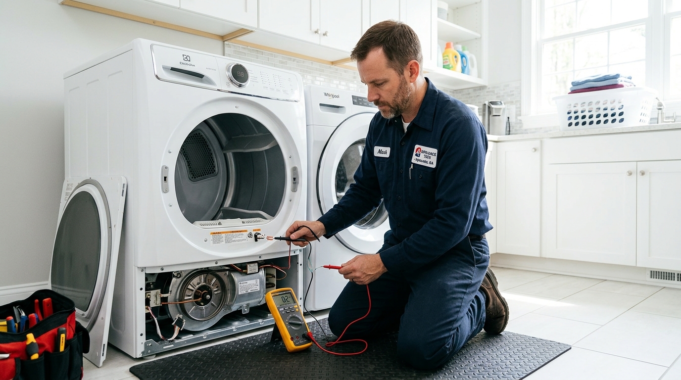 Electrolux Front Load Dryer E64 Error Code — Heating Element & Thermal Fuse Diagnostic Repair Guide Alpharetta GA