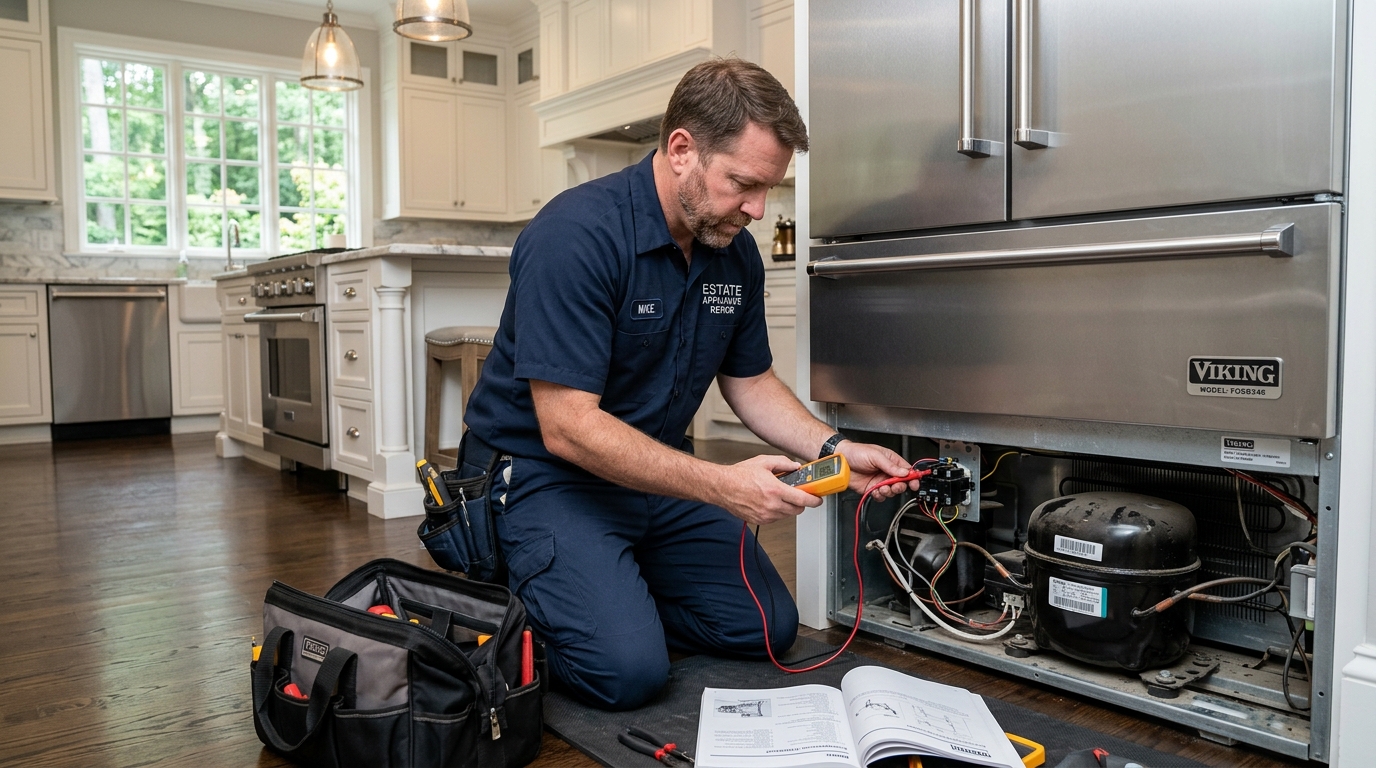Viking Built-in Refrigerator Compressor Humming Not Cooling — Start Relay Repair Guide Johns Creek GA