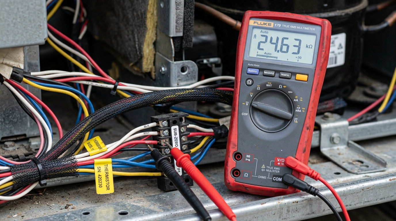 Multimeter Resistance Testing Sub-Zero High Pressure Cutout Switch Alpharetta GA