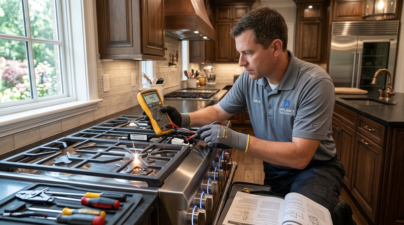 Thermador Gas Range Burner Clicking Repair Alpharetta GA