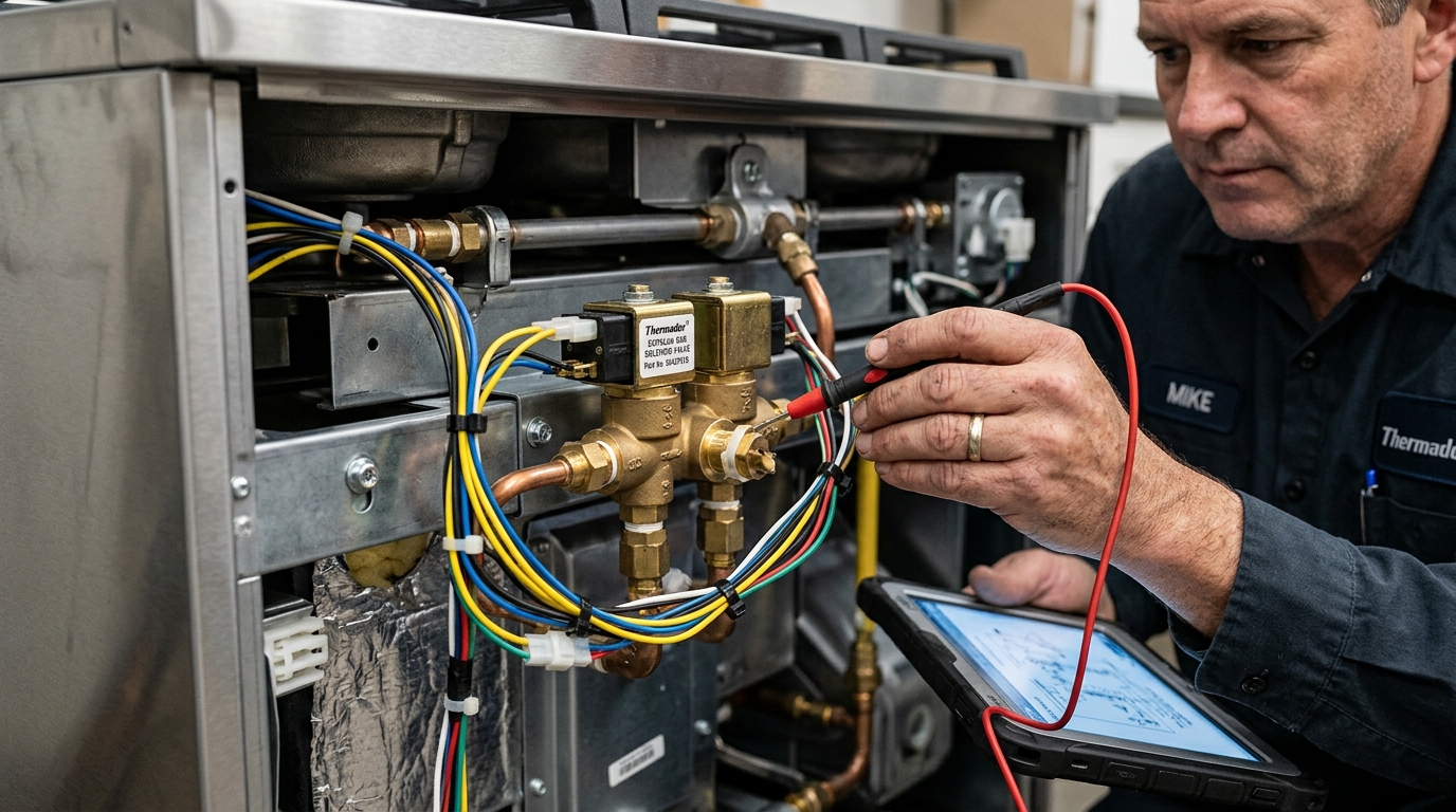 Thermador Safety Gas Solenoid Valve Manifold Inspection Alpharetta GA